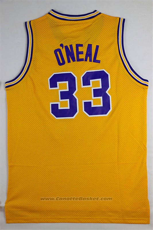 Maglia NCAA LSU Tigers Shaquille O'Neal #33 Retro Giallo